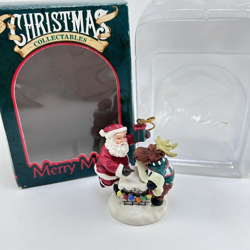 Vtg santa moose chimney - santa,